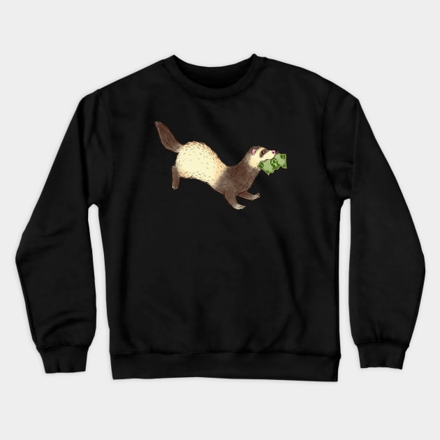Wealthy Ferret Crewneck Sweatshirt by JenniferSmith